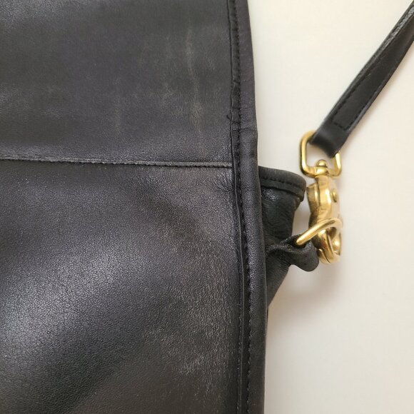Vintage 90s Black Coach 9635 Convertible Clutch Removable Shoulder Strap - Picture 12 of 13